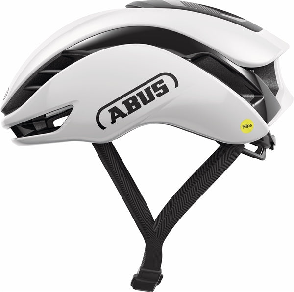 schmaler fahrradhelm herren Abus GameChanger 2.0 Shiny White Mips. Aerohelm