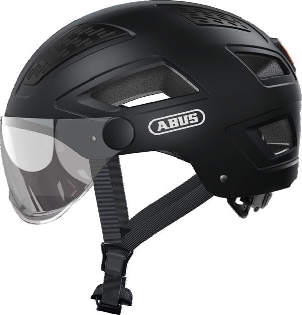 fahrradhelm city abus villite 2.0 schwarz Abus Hyban 2.0 ACE Velvet Black mit Visier und LED Rücklicht