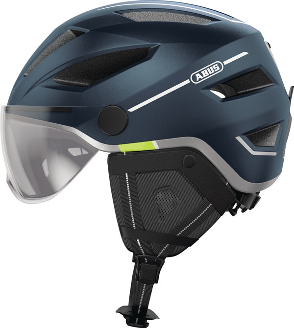 mtb helm für brillenträger Abus Pedelec 2.0 ACE Midnight Blue mit LED Rücklicht