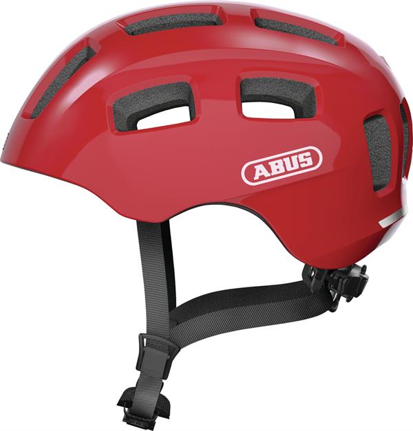 abus fahrradhelm led wechseln Abus Youn-I 2.0 Blaze Red mit LED Rücklicht
