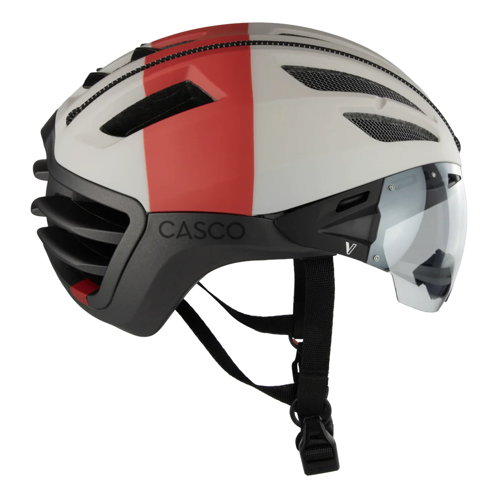 Casco Speedairo Nitro Silk Gray Cream Red