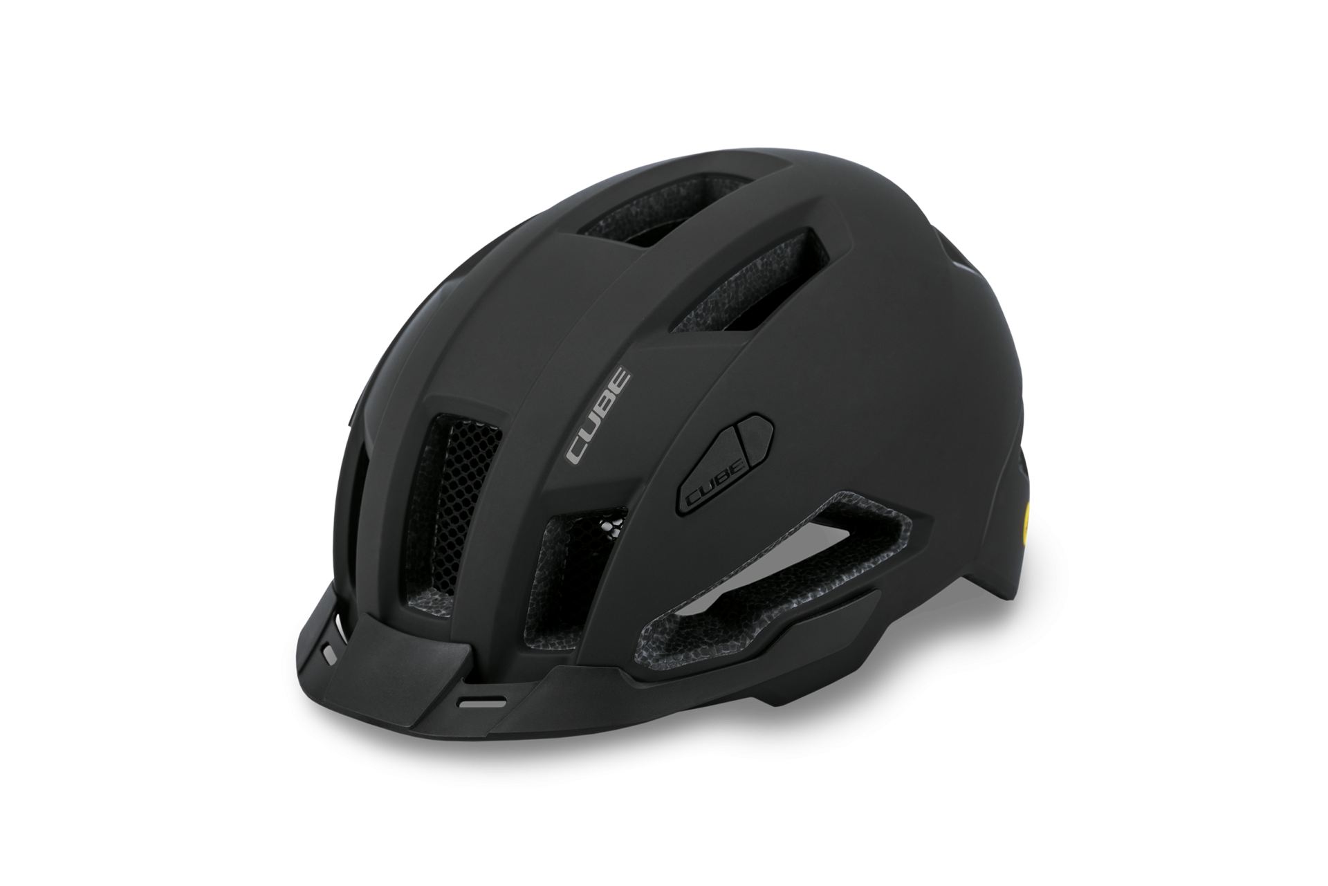 cube rennrad helm Cube Evoy Hybrid Mips Matte Black Helm LED-Rücklicht