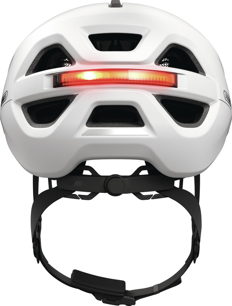 Abus Urban-I 4.0 ACE Polar White Fahrradhelm mit LED Rücklicht