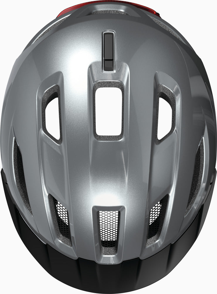 Abus Urban-I 4.0 Graphite Silver Fahrradhelm mit LED Rücklicht