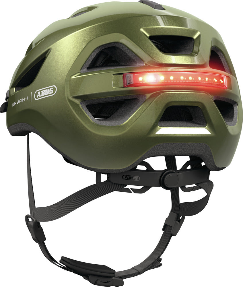 Abus Urban-I 4.0 Pepper Green Fahrradhelm mit LED Rücklicht