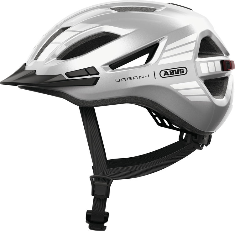 Abus Urban-I 4.0 Signal Silver Fahrradhelm mit LED Rücklicht