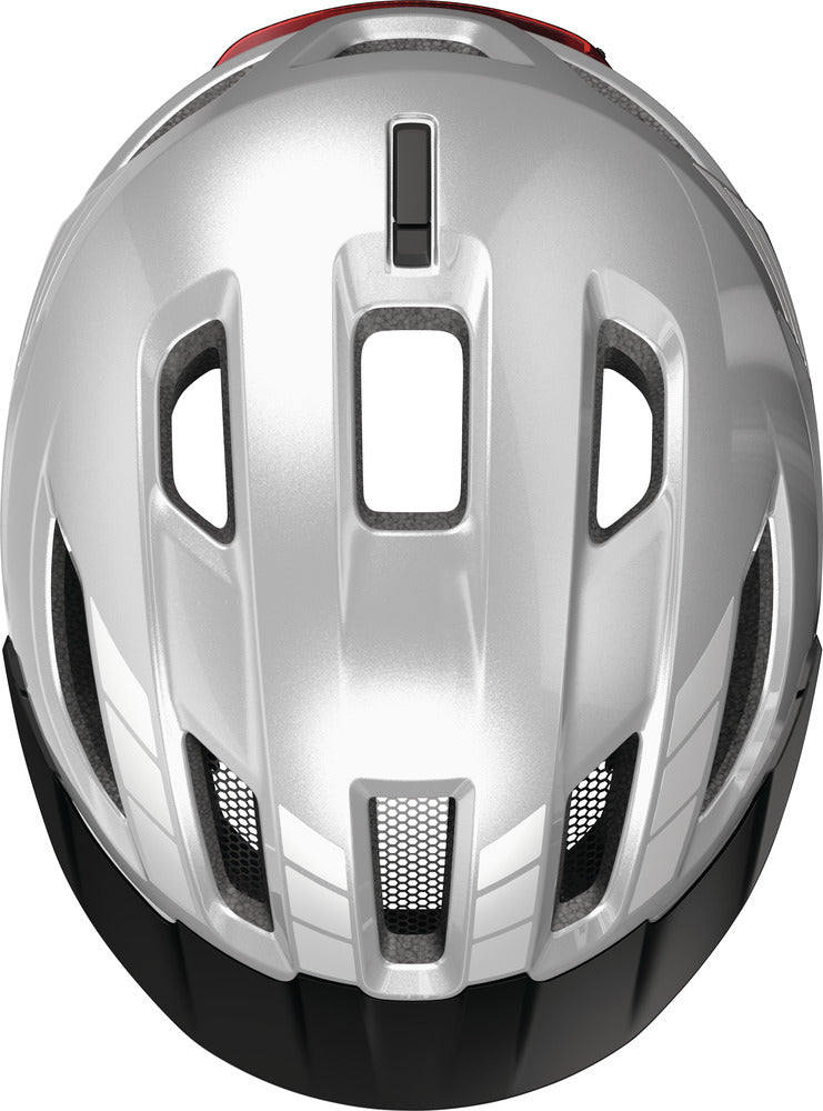 Abus Urban-I 4.0 Signal Silver Fahrradhelm mit LED Rücklicht
