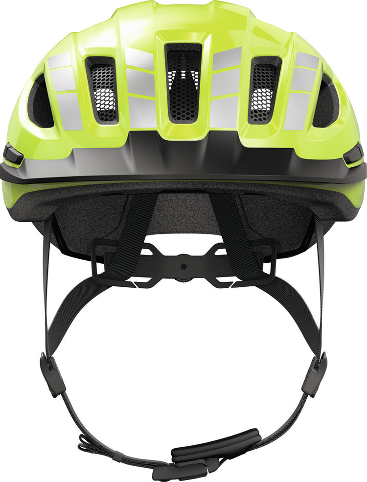 abus fahrradhelm urban 1 Abus Urban-I 4.0 Signal Yellow Fahrradhelm mit LED Rücklicht