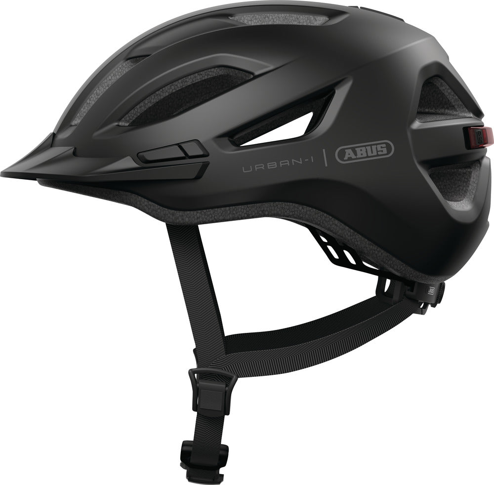 Abus Urban-I 4.0 Velvet Black Fahrradhelm mit LED Rücklicht