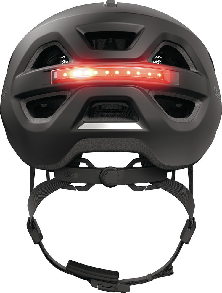 Abus Urban-I 4.0 Velvet Black Fahrradhelm mit LED Rücklicht