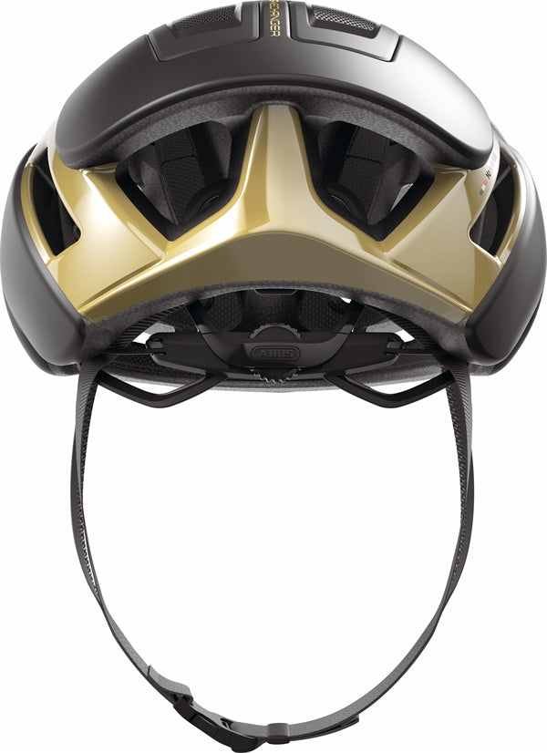 fahrradhelm schwarz gold Abus GameChanger 2.0 Black Gold Aerohelm