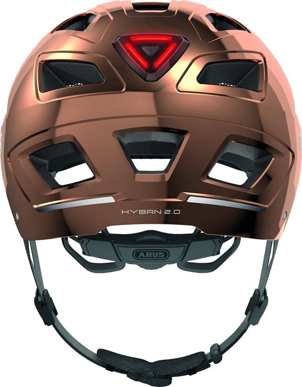 abus hyban fahrradhelm Abus hyban 2.0 Chrome Rose LED Rücklicht