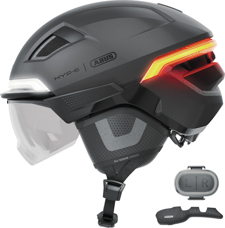 fahrradhelm für cochlea implantat Abus Hyp-E BL Ace Gleam Silver cykelhjelm