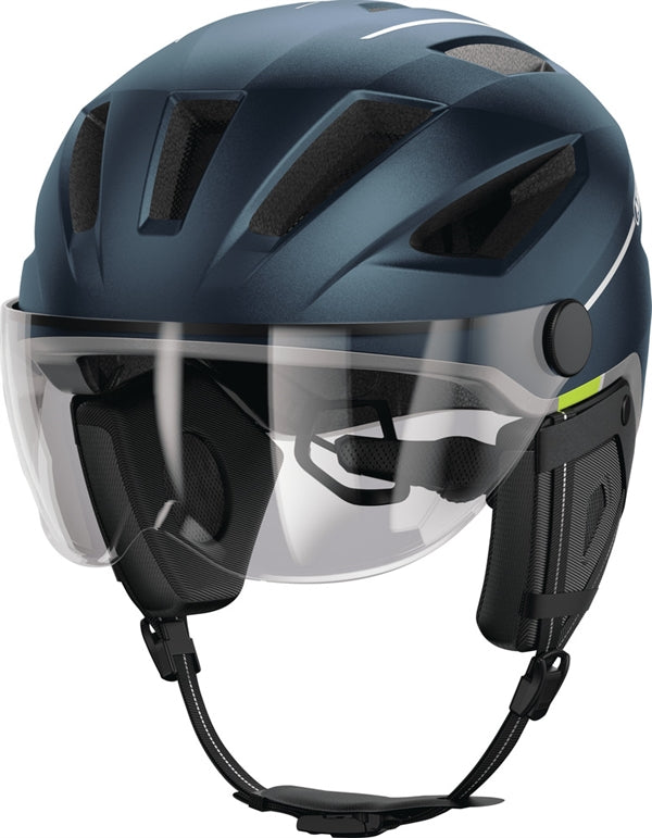 abus fahrradhelme mit visier Abus Pedelec 2.0 ACE Midnight Blue mit LED Rücklicht