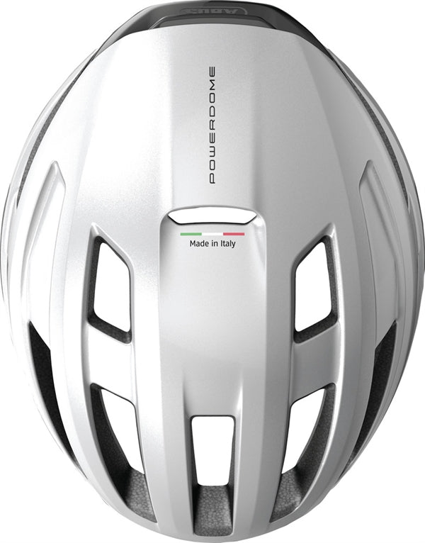 fahrradhelm silber glänzend Abus Powerdome Mips Gleam Silver Rennrad- & Gravelhelm