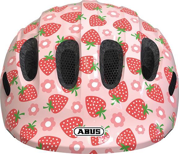 fahrradhelm erdbeere Abus Smiley 2.1 Rose Strawberry mit LED Rücklicht