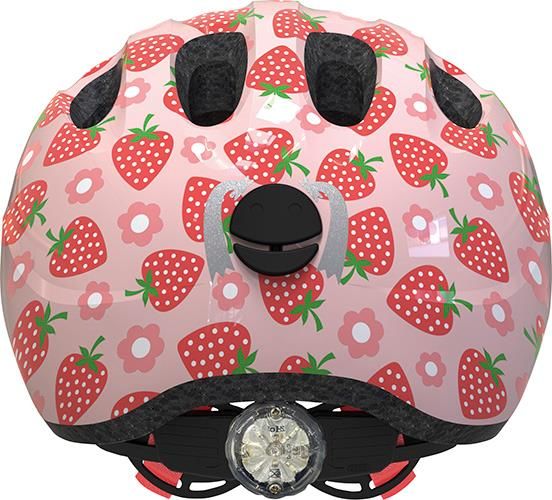 abus fahrradhelm erdbeere Abus Smiley 2.1 Rose Strawberry mit LED Rücklicht