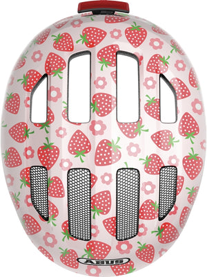 fahrradhelm erdbeere Abus Smiley 3.0 LED Rose Strawberry