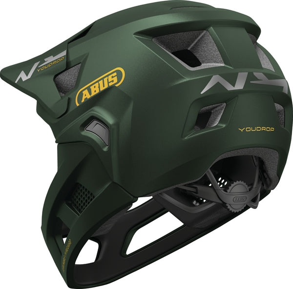 filly fahrradhelm Abus YouDrop FF Green Moss Fullface-Kinderhelm Bmx