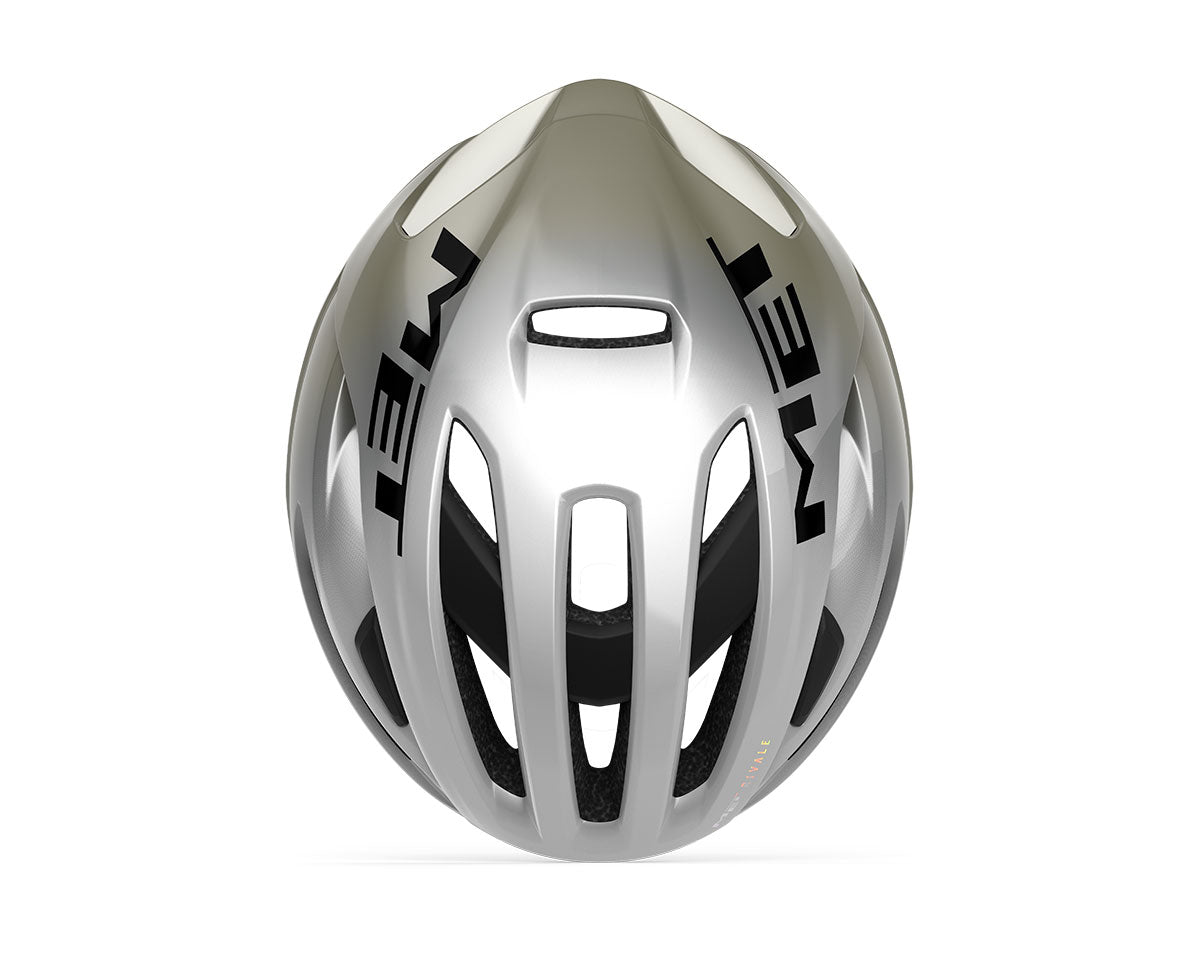 Met Rivale Mips Silver Gray Glossy. Silber Rennradhelm