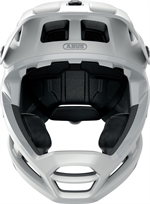 Abus Airdrop Mips Polar White. Weißer Fullface-Helm mit Mips für BMX und Enduro