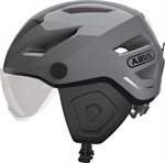 Abus Pedelec 2.0 ACE Race Grey mit LED Rücklicht und Regenhaube E-Bike Helm