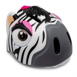 Crazy Safety Zebra mit LED Rücklicht. Weißer Zebra Kinderhelm