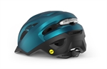 Met Urbex Mips Teal Blue Metallic |  Blauer Urban City E-Bike-Helm mit Rücklicht und Mips. NTA 8776